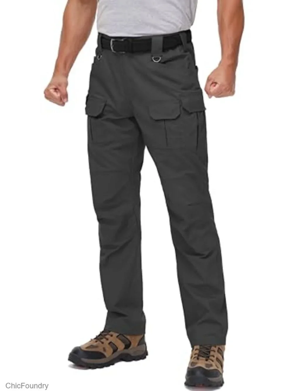 Men's Tactical Cargo Pants Water Resistant Stretch Ripstop Lightweight EDC Work
